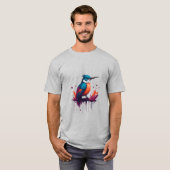 T-shirt Kingfisher couleur aquarelle (Devant entier)