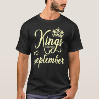 T-shirt Kings Birthday Crown Né en septembre Hommes Annive
