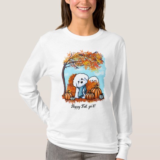 T-shirt KiniArt Automne Bichon Frise (Devant)