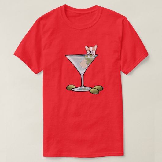 T-shirt KiniArt Corgi Martini (Design devant)