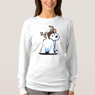 T-shirt KiniArt Fluffybutt Westie Reindeer