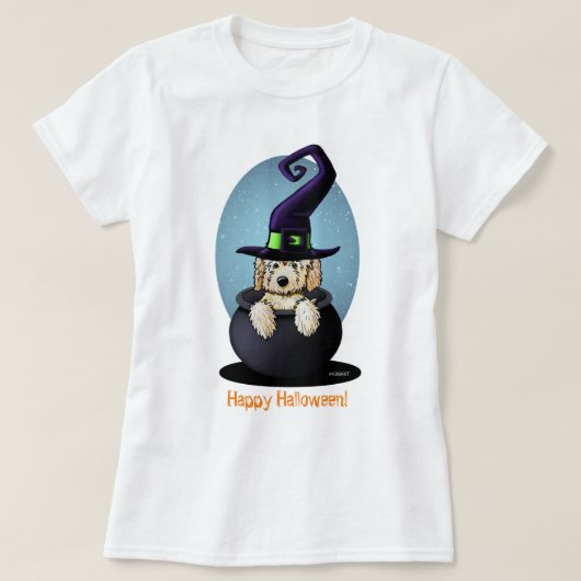 T-shirt KiniArt Goldendoodle Halloween (Design devant)
