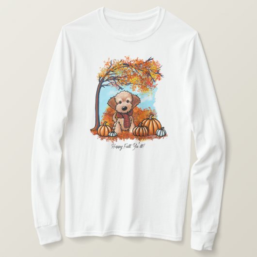 T-shirt KiniArt Goldendoodle Pup Automne (Design devant)