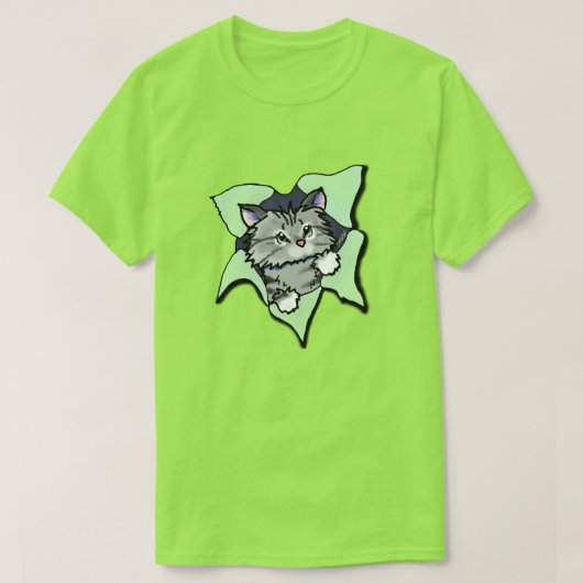 T-shirt KiniArt Gray Kitty Blast (Design devant)