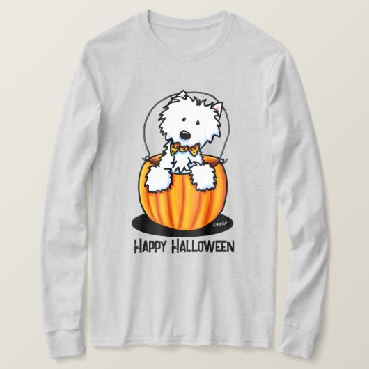 T-shirt KiniArt Halloween Westie Terrier (Design devant)