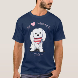 T-shirt KiniArt Maltese Mon coeur appartient