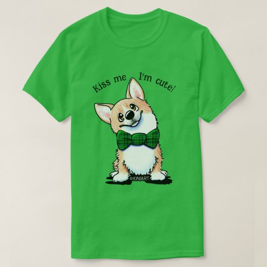 T-Shirt KiniArt Saint-Patrick Corgi (Design devant)