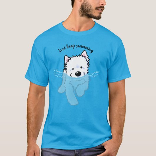 T-shirt KiniArt Swimming Westie (Devant)