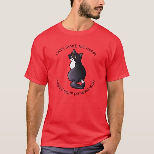 T-shirt KiniArt Tuxedo Kitty Cat Lover (Devant)
