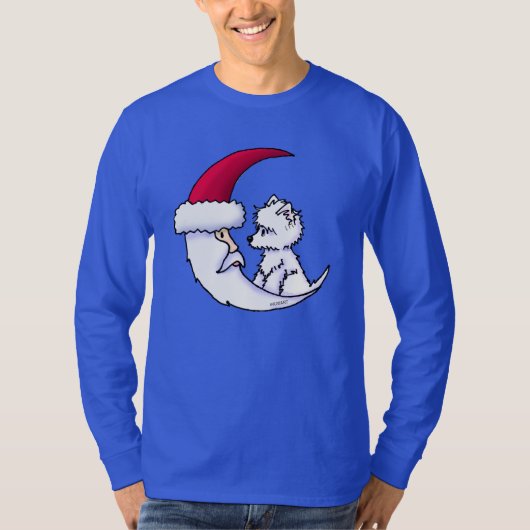 T-shirt KiniArt Westie Père Noël Moon (Devant)