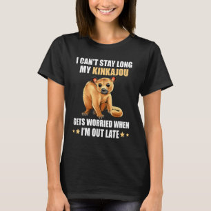 T-shirt Kinkajou Get's Worried Night Ape Prehensile Animal