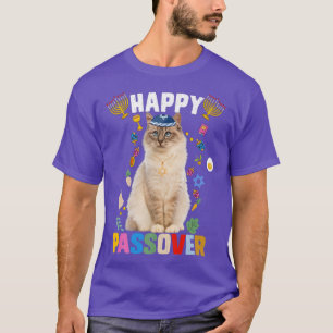 T-shirt Kippah de chat juif Bonne Pâque Matzah Pâque H