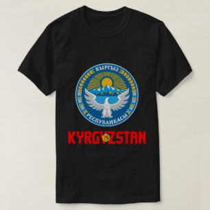 T-shirt Kirghizistan Drapeau et blason Patriotique