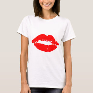 T-shirt Kiss Lips Red Lipstick Losion Passion Valentine