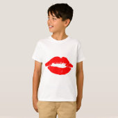 T-shirt Kiss Lips Red Lipstick Losion Passion Valentine (Devant entier)