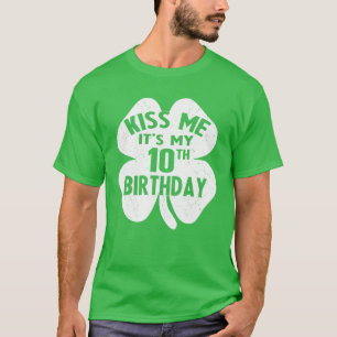 T-shirt Kiss Me C'est mon 10e anniversaire St Patrick's Da