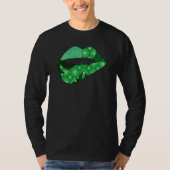 T-shirt Kiss Me For Luck St Patrick's Day Plaid Shamrock (Devant)