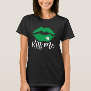 T-shirt Kiss Me Green Lips Jour de la St Patrick Correspon