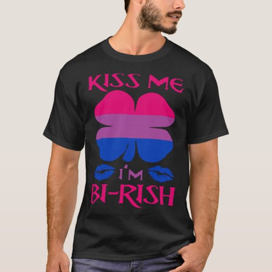 T-shirt Kiss Me I m Bi Rish Birish Irish Bisexual Pride Sh (Devant)