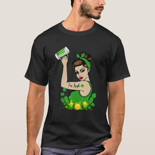 T-shirt Kiss Me I m Irish Drink Bière Shamrock St Patrick' (Devant)