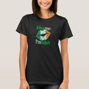 T-shirt Kiss Me I M Irish St Patrick Adult Distressé Desi