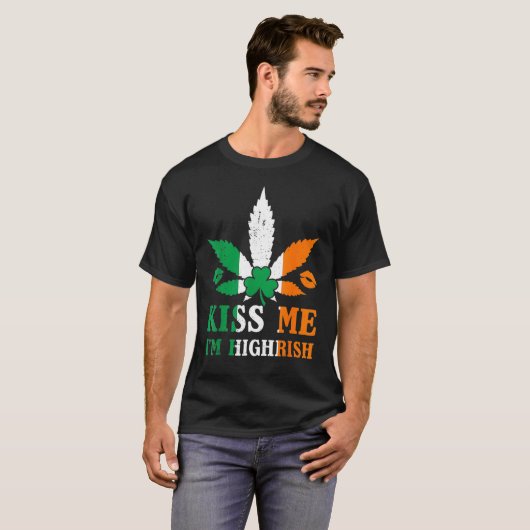 T-shirt Kiss Me I M Irlandais Shamrock Funny Irish St patr (Devant entier)