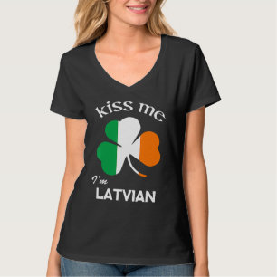 T-shirt Kiss Me I M Shamrock letton Lettonie St Patrick S 