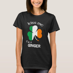 T-shirt Kiss Me I M'A Ginger Shamrock Funny St Patrick S