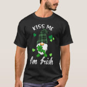 T-shirt Kiss Me I'm Irish Gnome Shamrock C Saint Patrick D (Devant)