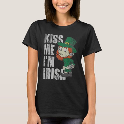 T-shirt Kiss Me I'm Irish Leprechaun Hat Happy Saint Patri (Devant)