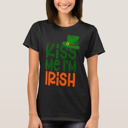 T-shirt Kiss Me I'm Irish Leprechaun Hat St Patricks Day (Devant)