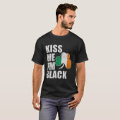 T-shirt Kiss Me Im Noir St patrick irlandais Afrique Améri (Devant entier)