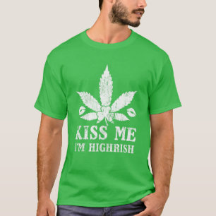 T-shirt Kiss Me Je suis Highrish Shamrock Funny Irish St P