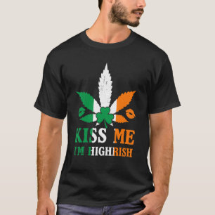 T-shirt Kiss Me Je suis Highrish Shamrock Funny Irish St P