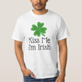 T-shirt Kiss Me Je suis Irlandais 4 feuille Clover St Patr (Devant)