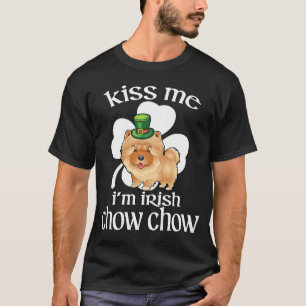T-shirt Kiss Me Je suis Irlandais Chow Chow Chien Shamrock