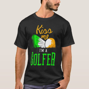 T-shirt Kiss Me Je suis Irlandais Golfer Irlande Jour de l