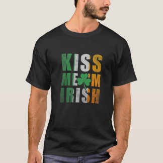 T-shirt Kiss Me Je suis Irlandais Irlande Shamrock Vintage