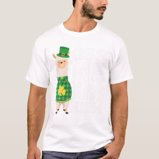 T-shirt Kiss Me Je suis Irlandais St Patrick's Day Llama