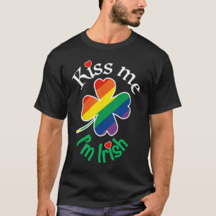 T-shirt KISS ME JE SUIS Jour de la Saint Patrick IRLANDAIS