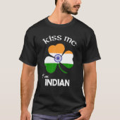 T-shirt Kiss Me Je suis Shamrock indien India St. Patrick' (Devant)