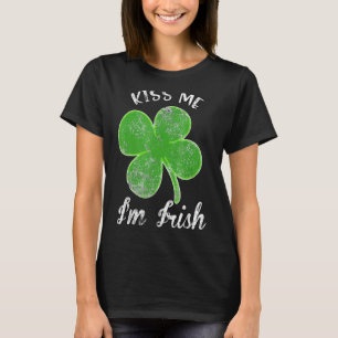 T-shirt Kiss Me Je suis Shamrock irlandais Clover Saint Pa