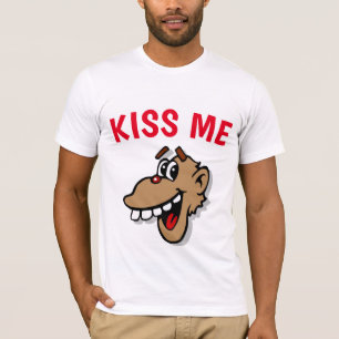 T-shirt KISS ME, singe, ajouter du texte d'édition,