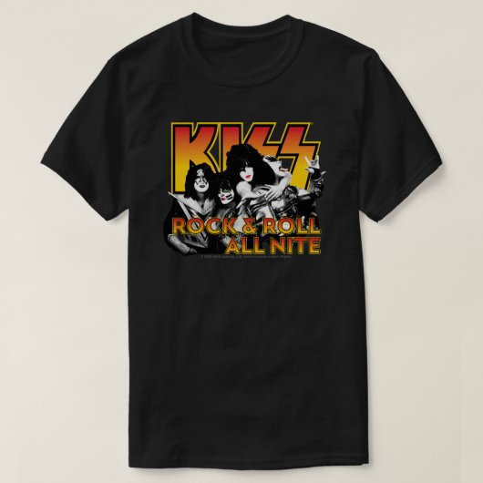 T-shirt KISS Rock Band Rock Rock & Roll All Nite Spaceman (Design devant)