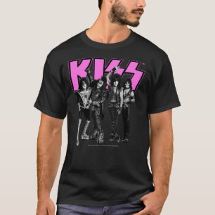 T-shirt KISS ® The Band - version rose, noire et blanche C