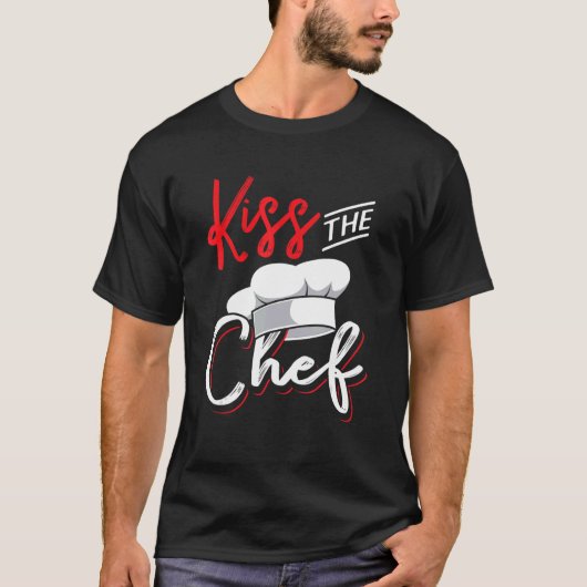 T-shirt Kiss the chef for culinary kitchen cook (Devant)