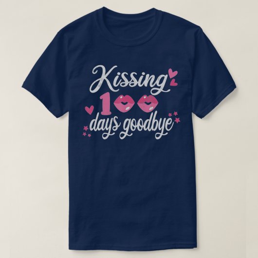T-shirt Kissing 100 Jours Adieu pour enseignant PréSchool  (Design devant)
