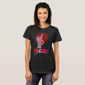 T-shirt Kissy Lips Skeleton Main ABCDEF-You Funny Valentin (Devant entier)
