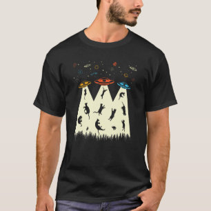 T-shirt Kit Alien Abduction Chat Chaton UFO Drôle Papa Cha