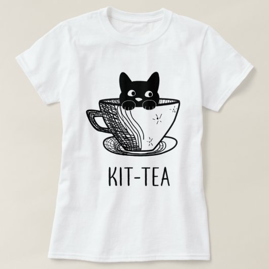 T-shirt Kit Brun Chat LoverCute Funny Chat Noir (Design devant)